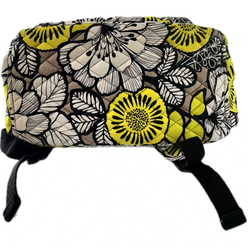 Vera Bradley Backpack Floral Design School Pockets Travel Yellow Neon Weekender - Picture 6 of 16